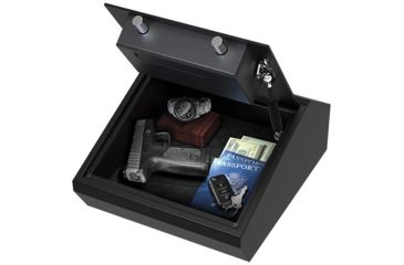 Image of Stack-On Home Defense Auto Open Tabletop Safe with Electronic Lock, SHD-AOTT-BG-E