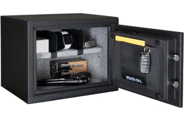 Image of Stack-On Personal Fire and Waterproof Safe 0.8 Cu Ft with Electronic Lock, Gray, Small, PFWS-080-B-D-E