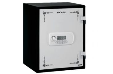 Image of Stack-On Personal Safe, Electronic Lock, 90-Minute/1700 Degree Fire Rated, Matte Black/Silver, Silver/Black, Medium PSF-817K
