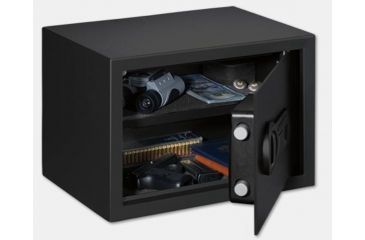 Image of Stack-On Standard Personal Safe w/Biometric Lock,1 Shelf,13.88x9.88x9.88in,Matte Black PS-15-10-B