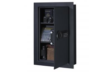 Image of Stack-On Wall Safe with Biometric Lock, MATTE BLACK PWS-15522-B