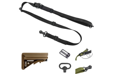 Image of T10 Complete Modular Operator'S System - Alpha Sling Black, Swinger Stock Coyote Brown, Mil-Spec, CMOS-ASL-BLK-SWST-COY