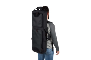 Image of Tac-Six Tac-Six Polyester Ghost Vertical Tactical Gun Case w/Backpack Straps and Pocket, Lockable, Zipper, 34in Long, Stitched Webbing Handle, Padded Lining, Black, 10831