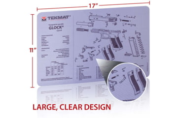 Image of TekMat 17in Printed Gun Cleaning Mat Glock Gen4 Gry-Glock Cutaway DblSide Gun Clean Mat, Black, TEK-17-GLOCK-G4CADBL