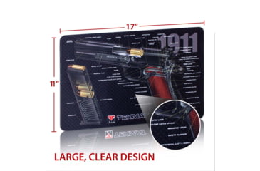 Image of TekMat 1911 Grey-1911 Cutaway DblSide Gun Cleaning Mat, Grey, TEK-17-1911-CA-DBL