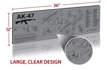 Image of TekMat 36in Printed Gun Cleaning Mat AK-47, Grey, TEK-36-AK47-GY