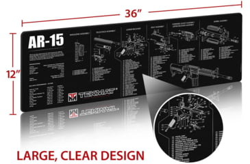 Image of TekMat 36in Printed Gun Cleaning Mat AR-15, Black, TEK-36-AR15