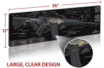 Image of TekMat 36in Printed Gun Cleaning Mat AR 15 Cut Away, Black, TEK-36-AR15-CA