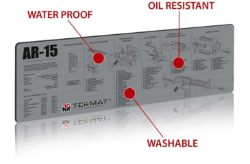 Image of TekMat 36in Printed Gun Cleaning Mat AR-15, Grey, TEK-36-AR15-GY