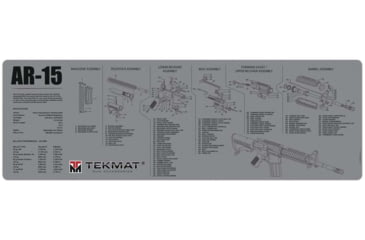 Image of TekMat 36in Printed Gun Cleaning Mat AR-15, Grey, TEK-36-AR15-GY