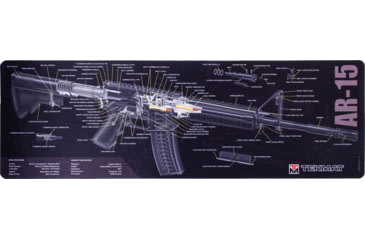 Image of TekMat 36in Printed Gun Cleaning Mat AR15 Cutaway Dbl Side, Grey, TEK-36-AR15-CA-DBL