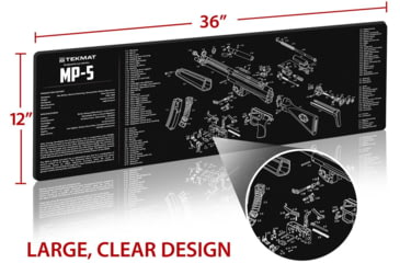 Image of TekMat 36in Printed Gun Cleaning Mat Heckler &amp; Koch MP5, Black, TEK-36-HKMP5