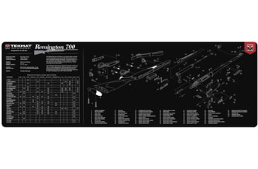 Image of TekMat 36in Printed Gun Cleaning Mat Remington 700, Black, TEK-36-REM-700