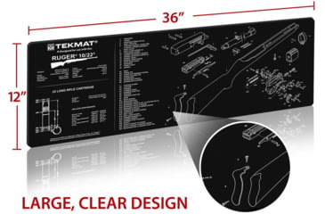 Image of TekMat 36in Printed Gun Cleaning Mat Ruger 10-22, Black, TEK-36-1022