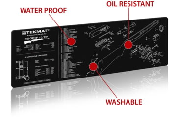 Image of TekMat 36in Printed Gun Cleaning Mat Ruger 10-22, Black, TEK-36-1022
