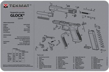 Image of Tekmat Armorers Bench Mat 11''x17'' Glock Gen4 Grey