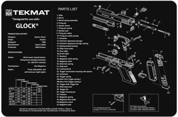Image of TekMat Glock Gun Cleaning Mat,11x17in,Black 17-GLOCK