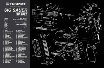 Image of TekMat Sig Sauer SP2022 Gun Cleaning Mat,11x17in,Black 17-SIGP2022