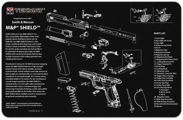 Image of TekMat Smith &amp; Wesson M&amp;P Shield Gun Cleaning Mat, Black, 11 x 17, TEK17MPSHIELD