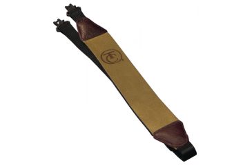 Image of Thompson Center Muzzleloader Rifle Sling Brown Leather Faced And Quick Remove Swivels With Logo 7584