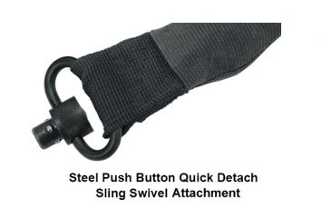 Image of UTG Pro Next Gen. Single Point Bungee Gun Sling, QD Swivel, Black PVC-GB507B