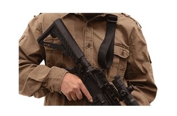 Image of UTG Pro Next Gen. Single Point Bungee Gun Sling, QD Swivel, Black PVC-GB507B