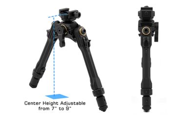 Image of Leapers UTG Pro TBNR Bipod, 7in-9in Center Height, Picatinny, TLUBP02