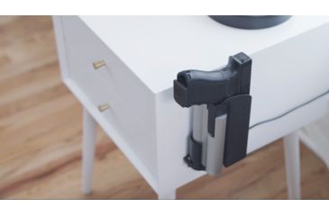 Image of Vara Safety Reach Firearm Safe Holster, S&amp;W M&amp;P9 Shield/M&amp;P40 Shield &amp; Others, Right Hand, Silver, SQ7959989