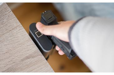 Image of Vara Safety Reach Firearm Safe Holster, S&amp;W M&amp;P9 Shield/M&amp;P40 Shield &amp; Others, Right Hand, Silver, SQ7959989