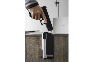 Image of Vara Safety Reach Firearm Safe Holster, S&amp;W M&amp;P9 Shield/M&amp;P40 Shield &amp; Others, Right Hand, Silver, SQ7959989