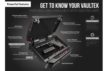 Image of Vaultek Safe Essential VE20 Safe, Black, VE20-BK