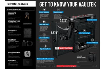 Image of Vaultek Safe NSL20i Slider WiFi Biometric Pistol Vault, Covert Black NSL20i-BK