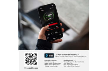 Image of Vaultek Safe Sub-Compact Biometric Bluetooth 2.0 Smart Safe, 10 Series, Black, VS10i-BK