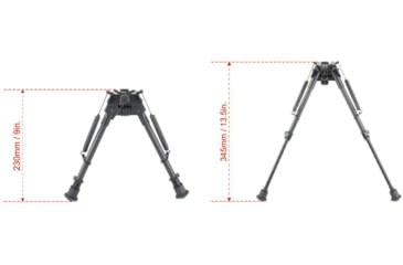 Image of Vector Optics Carbon Fiber Swivel Spring Bipod, 9-13.5in, Black, RSCFS-09