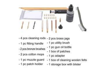 Image of Vector Optics Gun Cleaning Kit, Airgun, .177/ .22, Black, SCCK-10