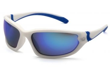 Image of Venture Gear Ocoee Shooting Glasses, Ice Blue Mirror Anti-Fog Lens, White Frame VGSW165T