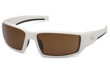 Image of Venture Gear Pagosa Shooting Glasses, Bronze Anti-Fog Lens, White Frame VGSW518T