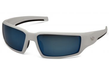 Image of Venture Gear Pagosa Shooting Glasses, Ice Blue Mirror Anti-Fog Lens, White Frame VGSW565T