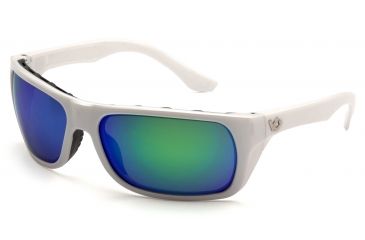 Image of White Frame/Green Mirror Polarized Lens
