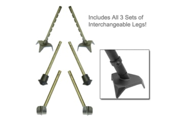 Image of Versa-Pod 300 Series BattlePack Bipod NON-Pan with Case, 7-9in, Black, 360-823