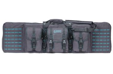 Image of Voodoo Tactical 42in Padded Weapons Case w/Die Cut MOLLE, Gray/Teal, 42in, 15-7619161000