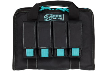 Image of Voodoo Tactical Pistol Case w/ Mag Pouches, Black/Teal, 25-0017162000