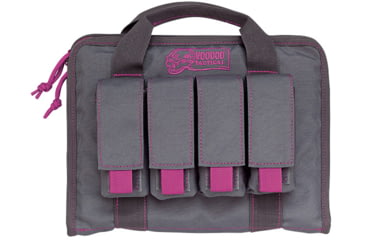 Image of Voodoo Tactical Pistol Case w/ Mag Pouches, Gray/Purple, 25-0017160000
