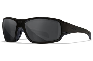 Image of Wiley X Changeable Series Breach XL 2.5 Sunglasses, Matte Black Frame Gunmetal Logo, CHBRC01FXL