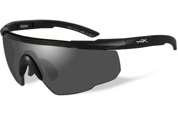 Image of Wiley X Saber Advanced Sunglasses - Matte Black Frame w/ Smoke Grey Lens 302