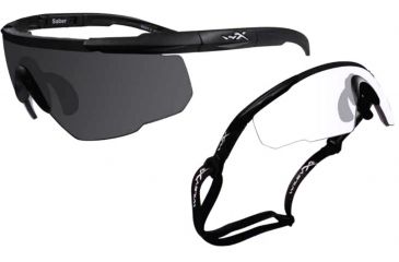 Image of Wiley X Saber Advanced X2 Eyeshields, 2 pairs - Smoke Gray and Clear lenses 307