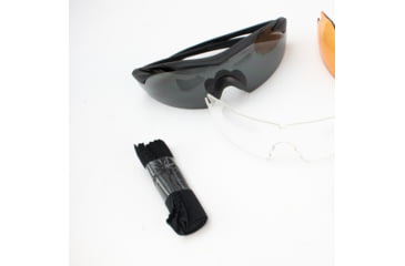 Image of Wiley X Vapor Safety Sunglasses, 3 Lens Package, 1 Matte Black Frame w/Smoke Grey, Clear, Light Rust Lens, 3502