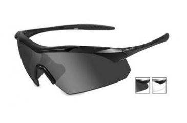 Image of Wiley X Vapor Safety Sunglasses, 2 Lens Package, 1 Matte Black Frame w/Smoke Grey, Clear Lens, 3501