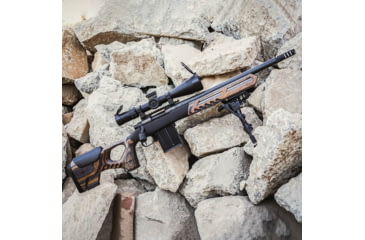 Image of WOOX Cobra Precision Rifle Stock for Howa 1500 Weatherby, Long Action, Laminted Black/Brown, Regular, SH.GNS032.10