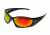 Edge Eyewear Baretti Sunglasses, Black Frame, Aqua Precision Red Mirror Lens, GSBAP119